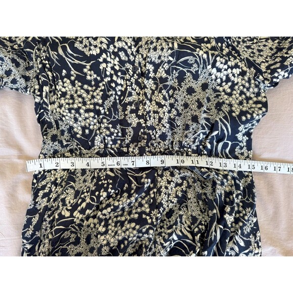 ba&sh Womens 2 Cream Floral Short Sleeve V-Neck Elastic Waist Maia Mini Dress - Picture 4 of 6